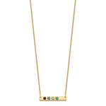 14K Yellow Gold 4 Birthstone w/ 14k Bezel Small Bar Necklace view 2