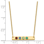14K Yellow Gold 4 Birthstone w/ 14k Bezel Small Bar Necklace view 3