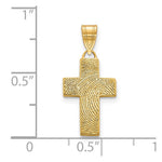 14K Yellow Gold Small Cross Fingerprint Pendant view