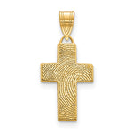 14K Yellow Gold Small Cross Fingerprint Pendant view