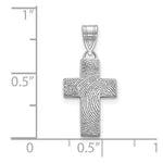 10k White Gold Small Cross Fingerprint Pendant view 3