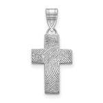 10k White Gold Small Cross Fingerprint Pendant view 1