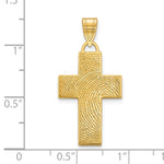 14K Yellow Gold Large Cross Fingerprint Pendant view