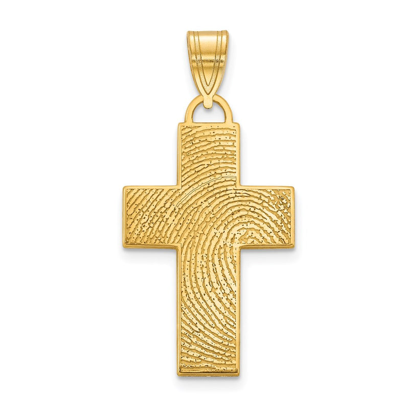 14K yellow gold fingerprint pendant