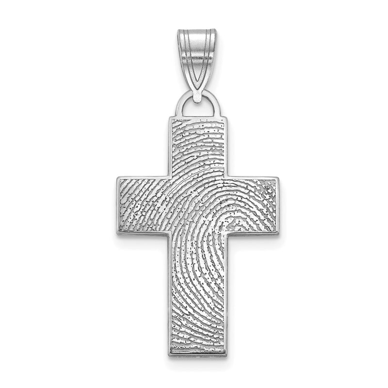10K white gold fingerprint pendant