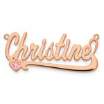 10k Yellow Gold Birthstone Heart Name Plate view 19