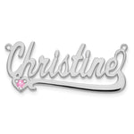 10k Yellow Gold Birthstone Heart Name Plate view 9