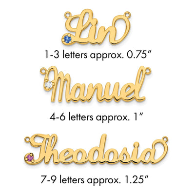 Sterling Silver/Gold-plated Birthstone Name Plate