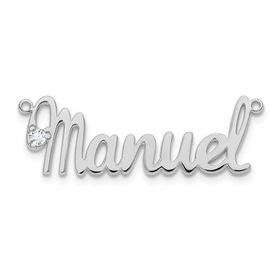 Sterling Silver/Gold-plated Birthstone Name Plate