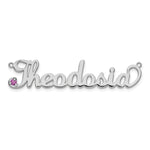 Sterling Silver/Gold-plated Birthstone Name Plate view 4