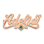 10k Yellow Gold Birthstone Heart Name Plate view 13