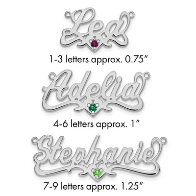 10K Yellow Gold Birthstone Heart Name Plate