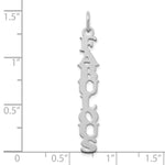 10k White Gold Cooper Font Name Plate Charm view 3
