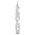 10k White Gold Cooper Font Name Plate Charm view 1
