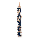 10k White Gold English Towne Font Epoxy Name Plate Charm view 7