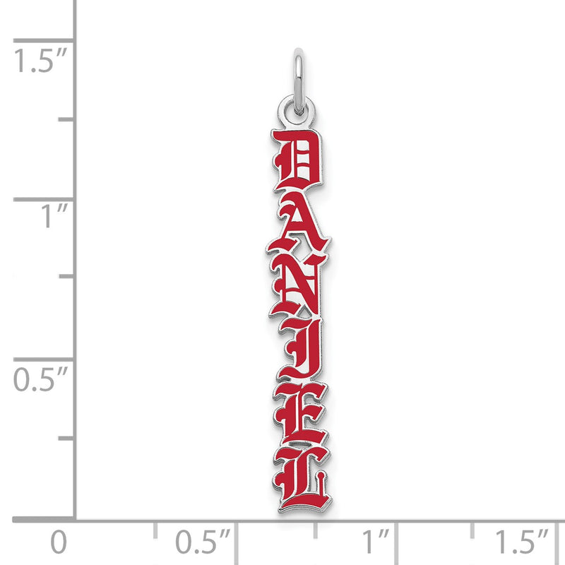 10K white gold name charm, alternate view