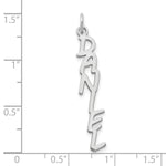 10k White Gold MV Boli Font Name Plate Charm view 2