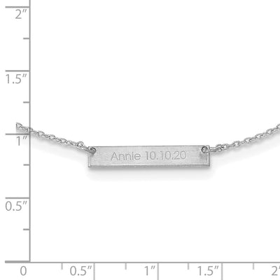 Sterling Silver/Rhodium-plated Brushed 1 station Necklace