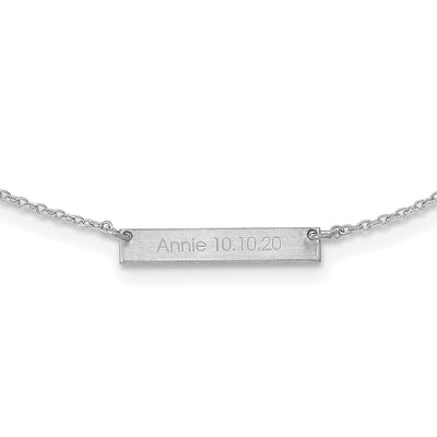 Sterling Silver/Rhodium-plated Brushed 1 station Necklace