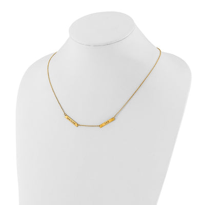 Sterling Silver/Gold-plated Brushed 2 Station Necklace
