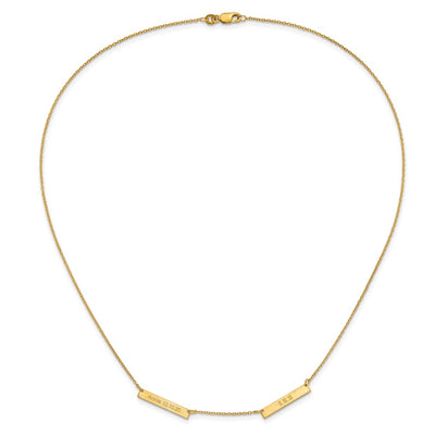 Sterling Silver/Gold-plated Brushed 2 Station Necklace