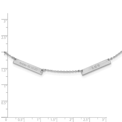 Sterling Silver/Rhodium-plated Brushed 2 Station Necklace