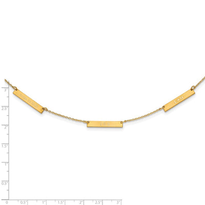 Sterling Silver/Gold-plated Brushed 3 Station Necklace