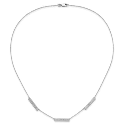 Sterling Silver/Rhodium-plated Brushed 3 Station Necklace