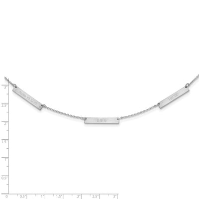 Sterling Silver/Rhodium-plated Brushed 3 Station Necklace