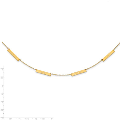 Sterling Silver/Gold-plated Brushed 4 Station Necklace