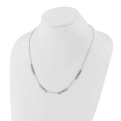 Sterling Silver/Rhodium-plated Brushed 4 Station Necklace