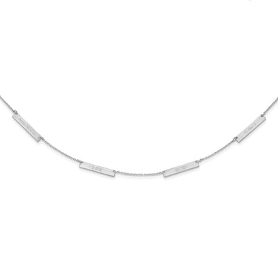 Sterling Silver/Rhodium-plated Brushed 4 Station Necklace