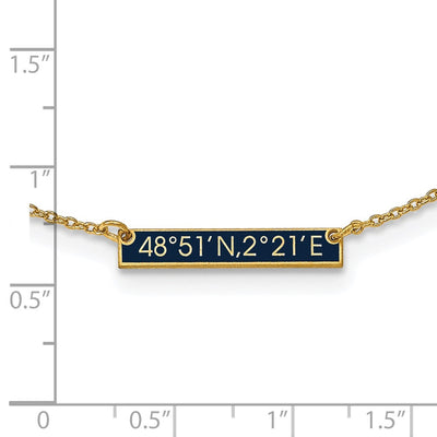 14K Yellow Gold Brushed 1 Station w/Epoxy Necklace