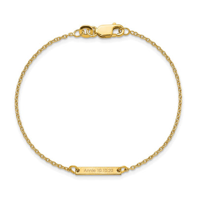 Sterling Silver/Gold-plated Brushed 1 Station Bracelet
