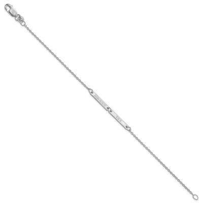 Sterling Silver/Rhodium-plated Brushed 2 Station Bracelet