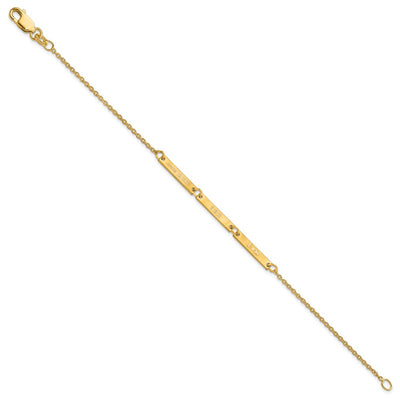 Sterling Silver/Gold-plated Brushed 3 Station Bracelet