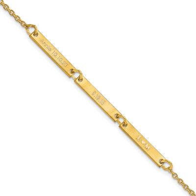 Sterling Silver/Gold-plated Brushed 3 Station Bracelet