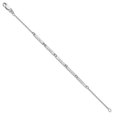 Sterling Silver/Rhodium-plated Brushed 5 Station Bracelet