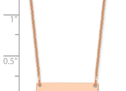 14k Rose Gold Small Blank Bar Necklace (Style XNA1197R)
