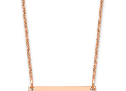 14k Rose Gold Small Blank Bar Necklace (Style XNA1197R)