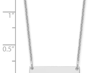 14K white gold bar necklace, another view