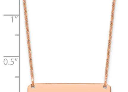 14K rose gold bar necklace, alternate view