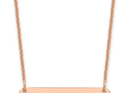 14K rose gold bar necklace