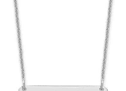 14k White Gold Small Blank Bar Necklace (Style XNA1198W)