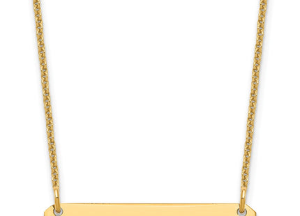 14K yellow gold bar necklace