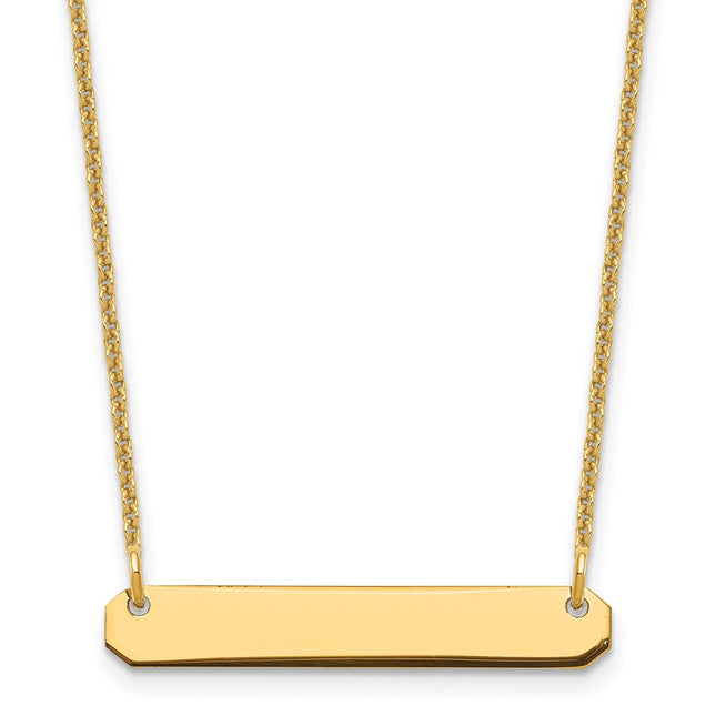 14K yellow gold bar necklace
