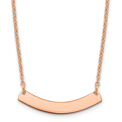 Sterling Silver/Rhodium-plated Small Curved Blank Bar Necklace