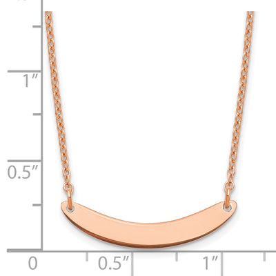 Sterling Silver/Rose-plated Small Curved Blank Bar Necklace