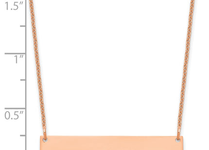 14K rose gold bar necklace, alternate view
