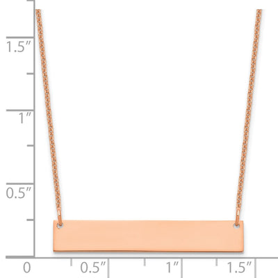 14K Rose Gold Medium Blank Bar Necklace, 18 x 32mm